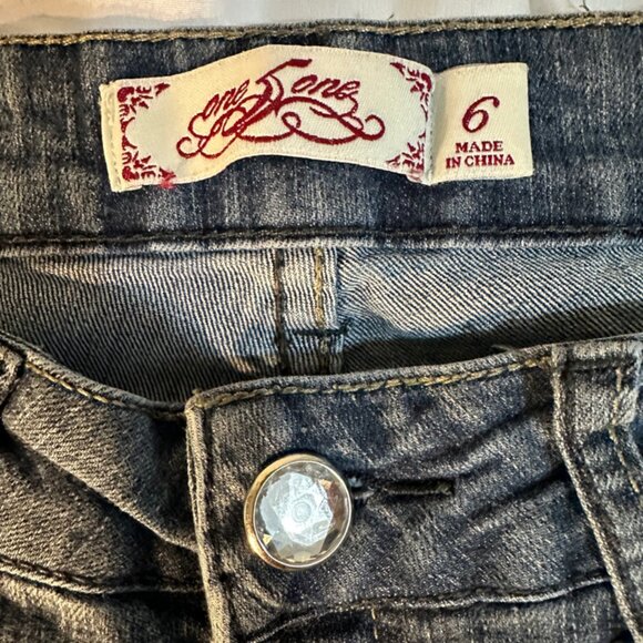 One 5 One Jeans Size 6 Inseam 23 inches Bling - Picture 10 of 11